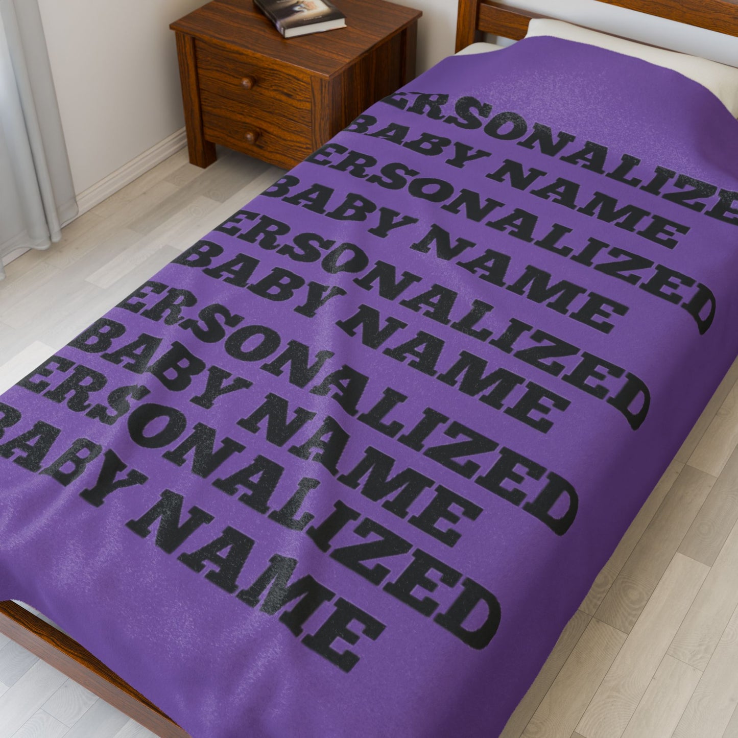 Personalized Baby Name Printed Swaddle Blanket for Hospital Photos, Baby Shower Gift, and Name Reveal