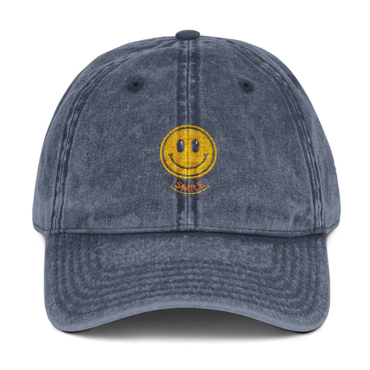 Smiley Face Embroidered Vintage Cap  | Trendy Unisex Trucker Cap | Aesthetic Streetwear Must-Have