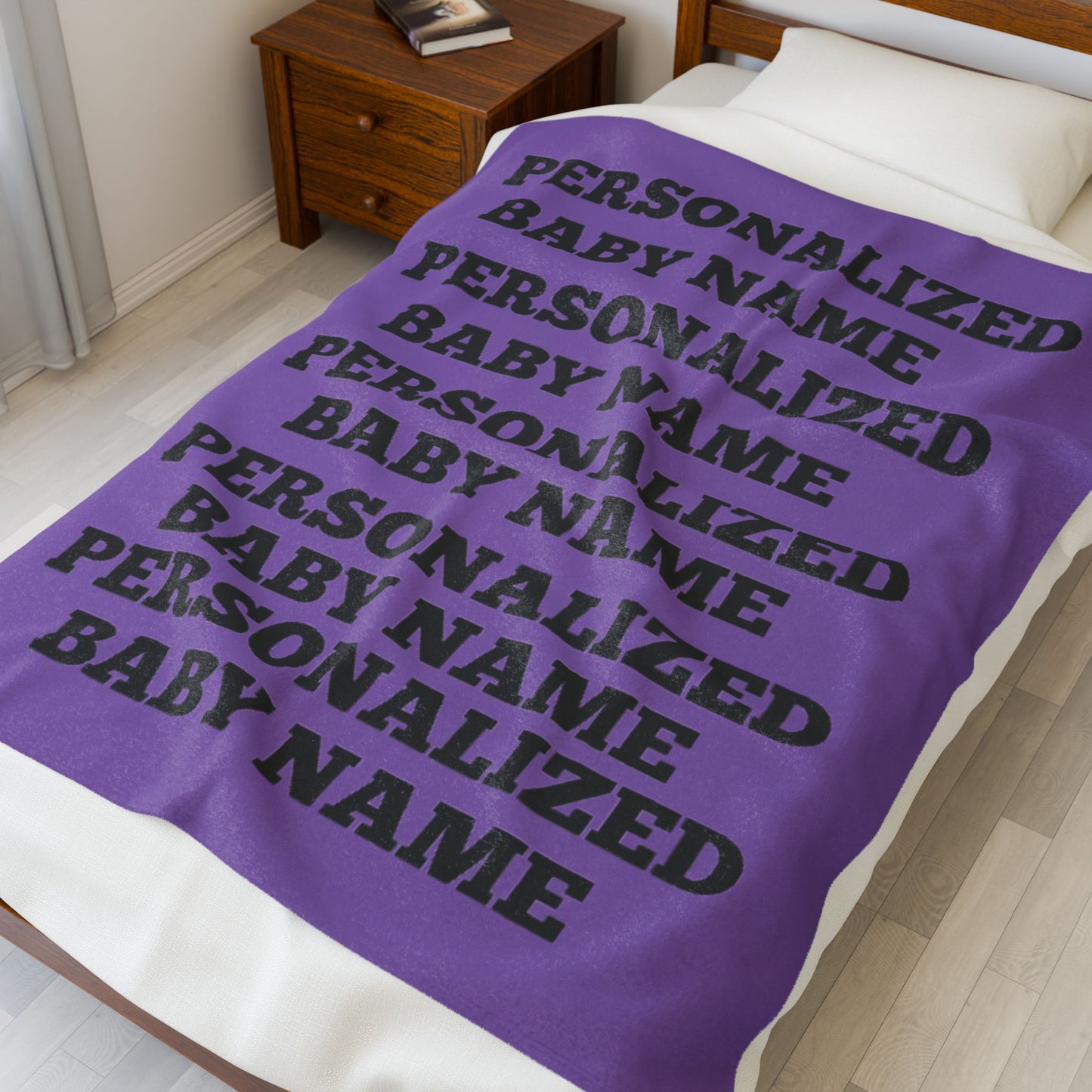 Personalized Baby Name Printed Swaddle Blanket  for Hospital Photos, Baby Shower Gift, and Name Reveal